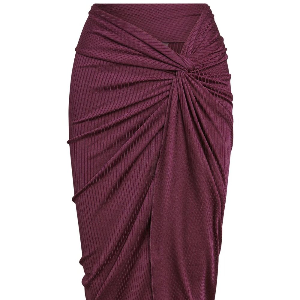 Monday Swimwear eggplant wide rib Andros sarong (long) - P/S